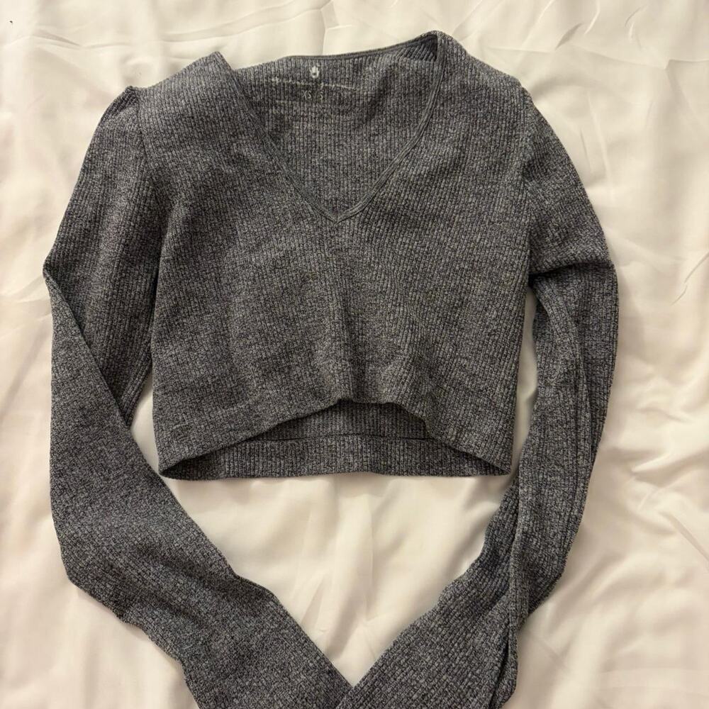 Spiritual Gangster Seamless Grey long sleeve crop top xs/x